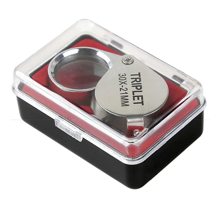 Folding Jewllery Loupe Portable Magnifying Glass Pocket Size Lovely Jewllery Magnifier Glasses 10X 20X 30X Magnification Metal