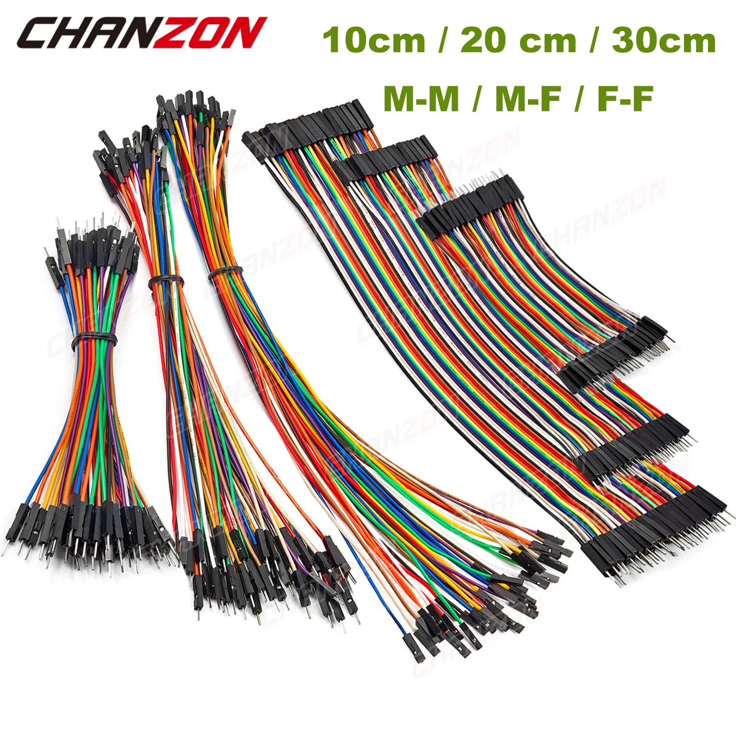 40-120Pcs 10cm 20cm 30cm Dupont Cable Jumper Wire Kit Male Female 24AWG Copper Long Ribbon Connector Set for DIY Breadboard Line