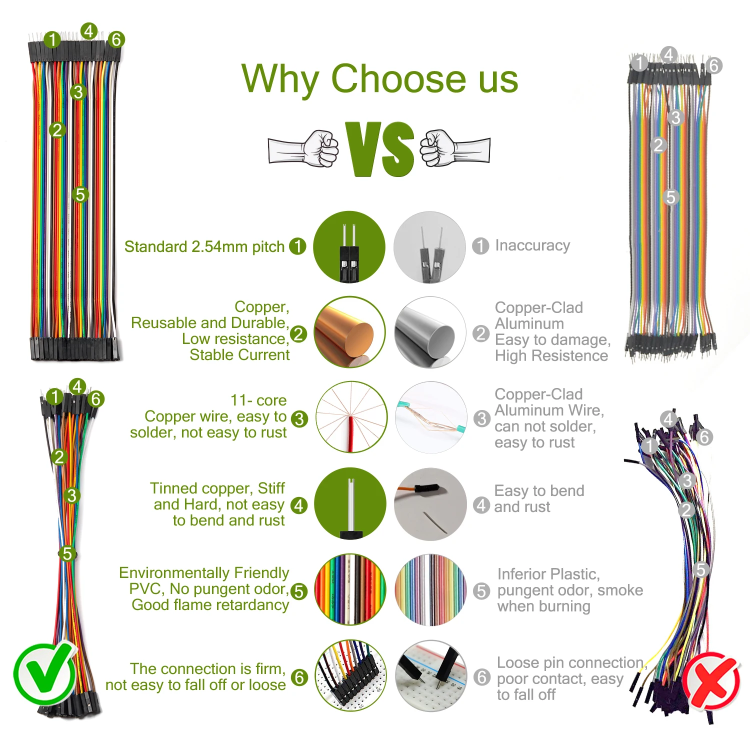 40-120Pcs 10cm 20cm 30cm Dupont Cable Jumper Wire Kit Male Female 24AWG Copper Long Ribbon Connector Set for DIY Breadboard Line