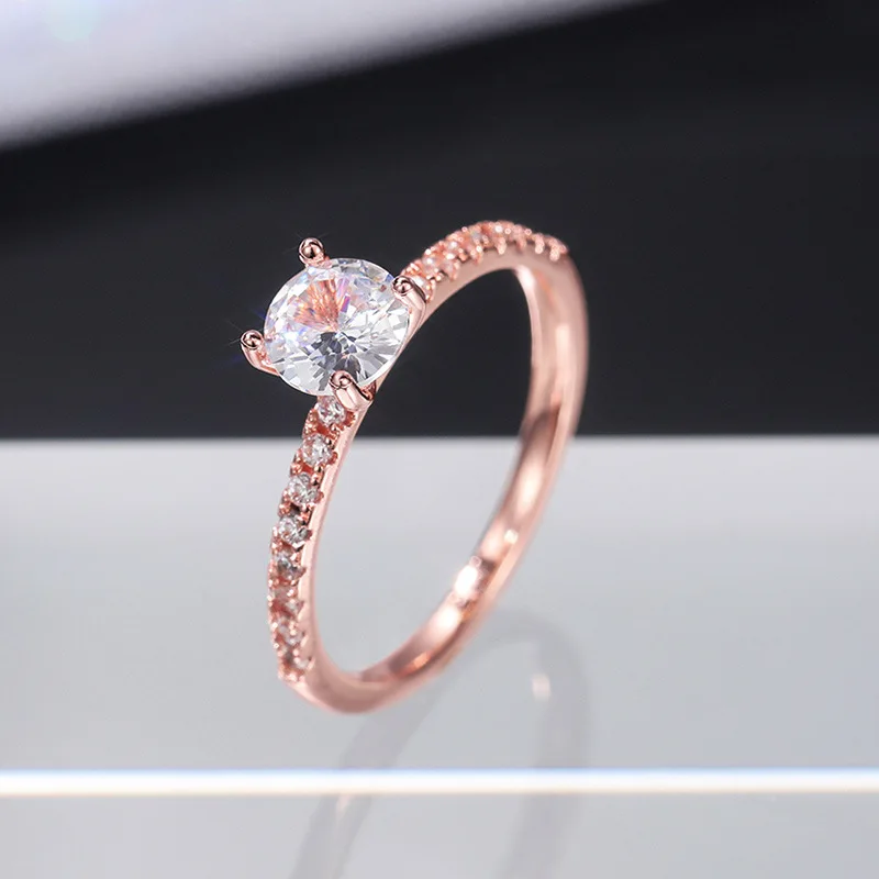 Classic Wedding Band Finger Ring for Female 925 Sterling Silver High Class AAA Zircon Stones Charming Party Jewellery