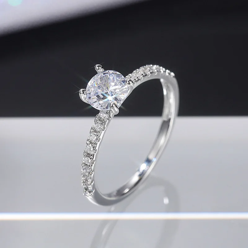 Classic Wedding Band Finger Ring for Female 925 Sterling Silver High Class AAA Zircon Stones Charming Party Jewellery