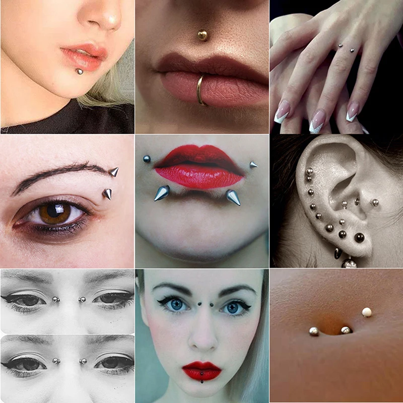 New Sticker Fake Eyebow Dimple Face Piercing Belly Nose Ring Lip Stud No Piercied Earring Dermal Anchor Top Body Jewelry