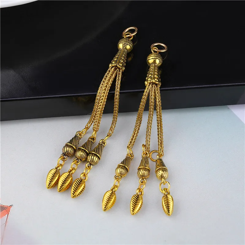 2pcs/lot Tassel Charms Gold Color Pendant For Earrings Necklaces DIY Handmade Decorations Supplies Jewelry Making Accessories