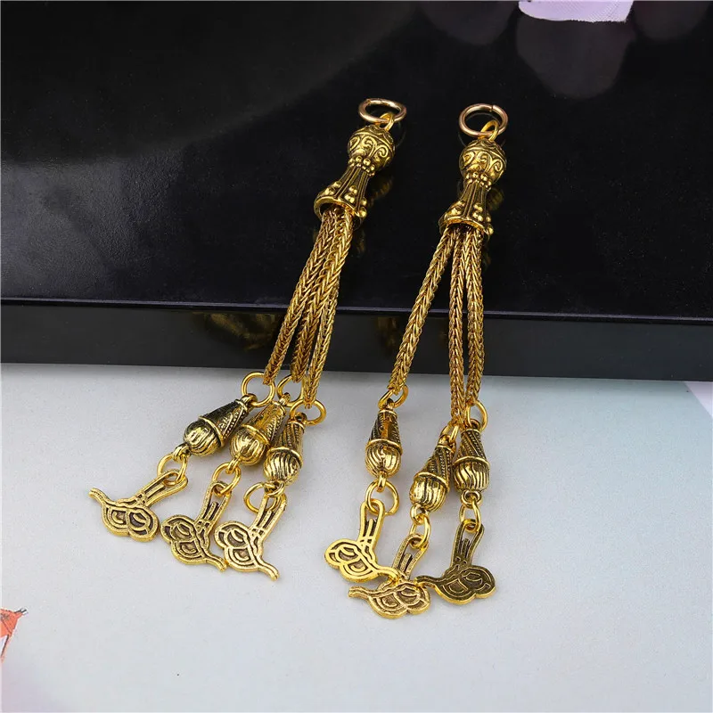 2pcs/lot Tassel Charms Gold Color Pendant For Earrings Necklaces DIY Handmade Decorations Supplies Jewelry Making Accessories