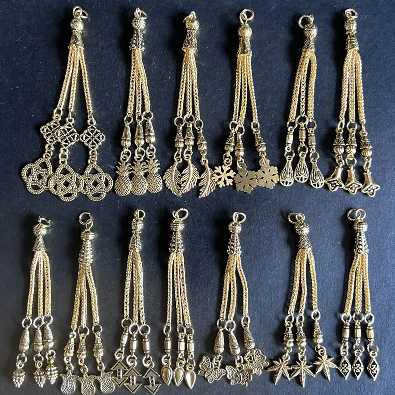 2pcs/lot Tassel Charms Gold Color Pendant For Earrings Necklaces DIY Handmade Decorations Supplies Jewelry Making Accessories