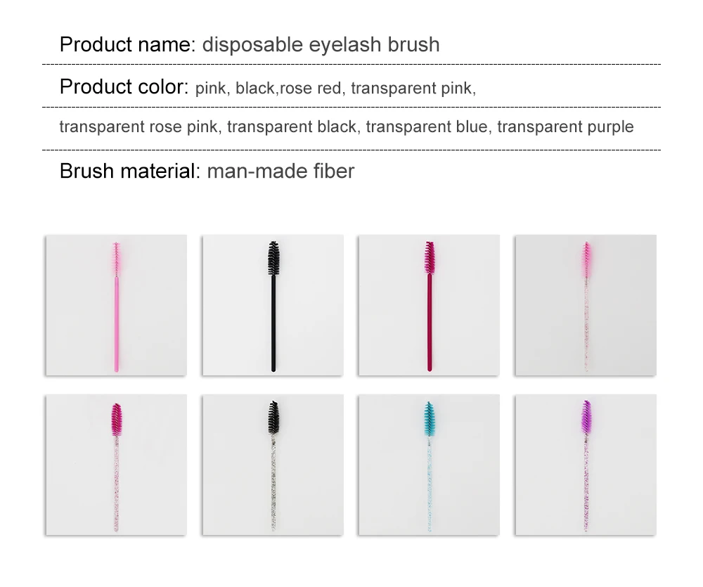 ANNAFRIS 50Pcs Eyelash Brush Soft Head Spiral Crystal Eyebrow Brush Lash Extension Brush Mascara Wand Makeup Tool