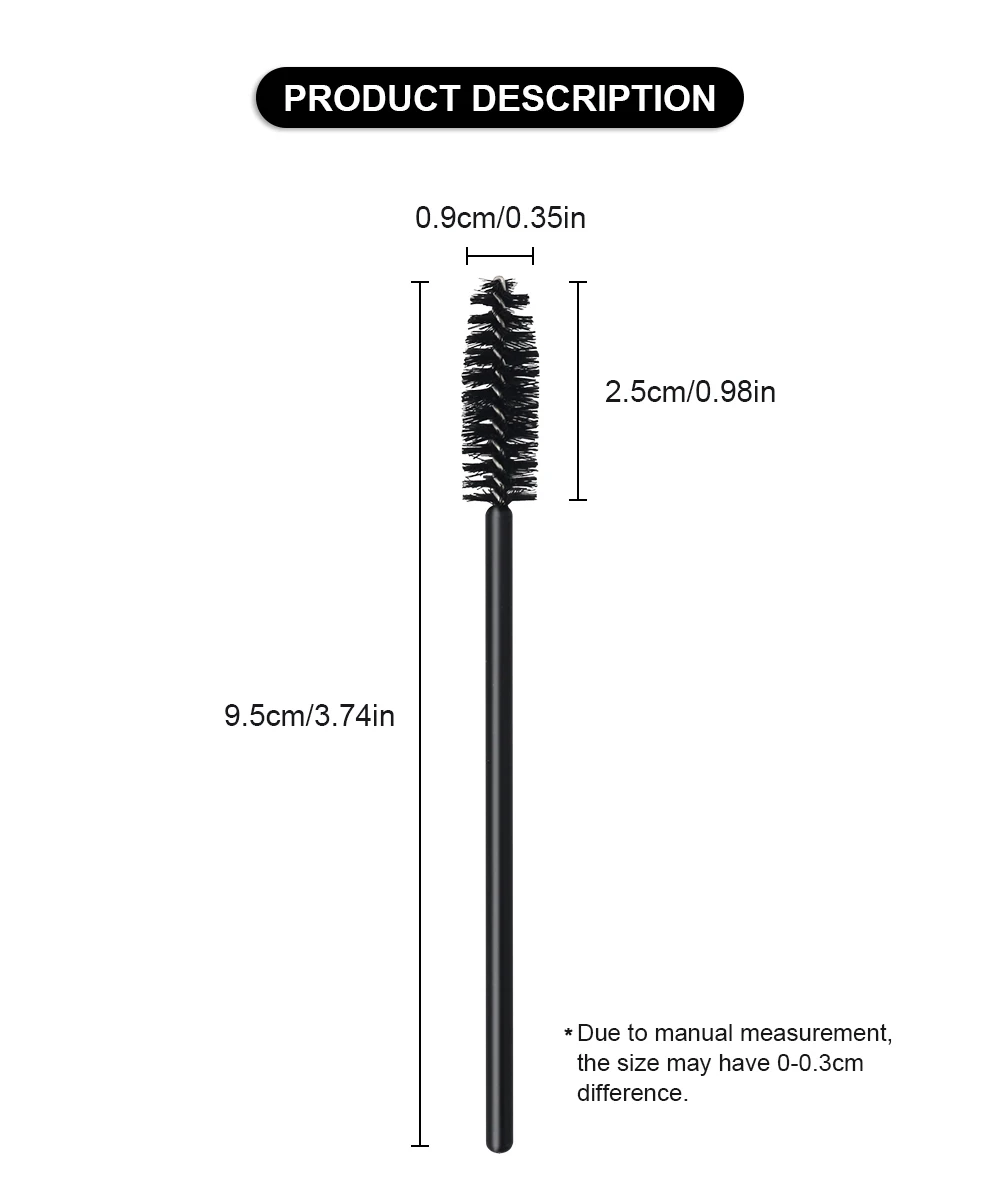 ANNAFRIS 50Pcs Eyelash Brush Soft Head Spiral Crystal Eyebrow Brush Lash Extension Brush Mascara Wand Makeup Tool