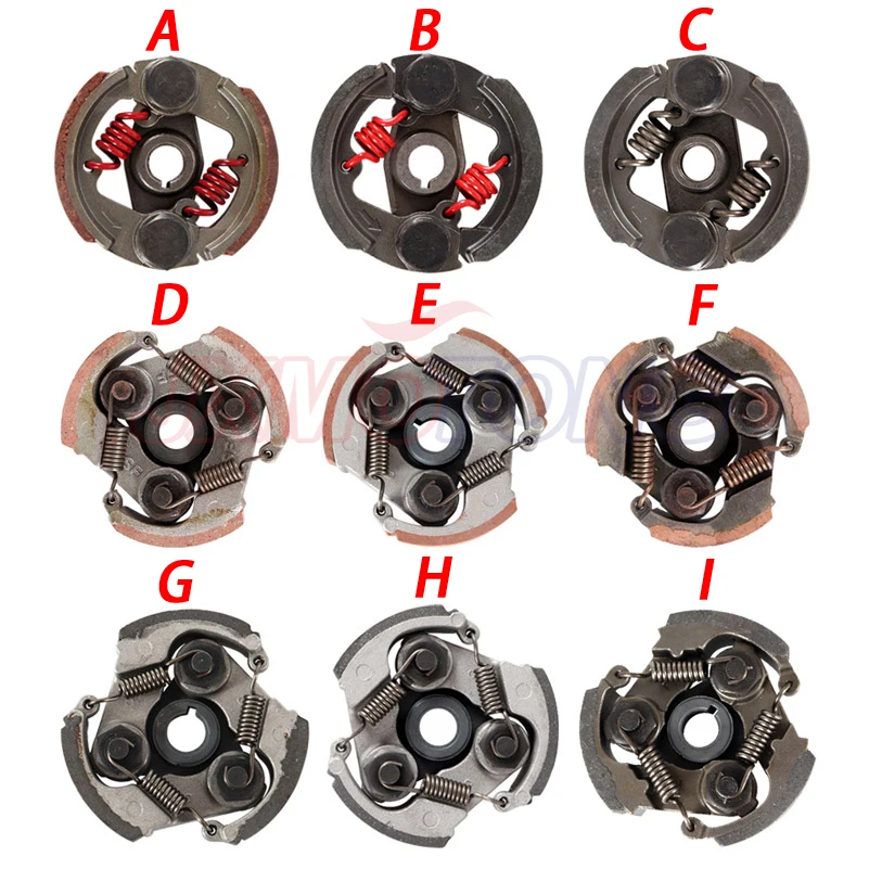 2 Stroke 47cc 49cc Aluminum or Iron Minimoto Centrifugal Clutch Alloy Mini Moto Dirt Bike Atv Quad 2 Shoe Spring 3 Shoe Spring