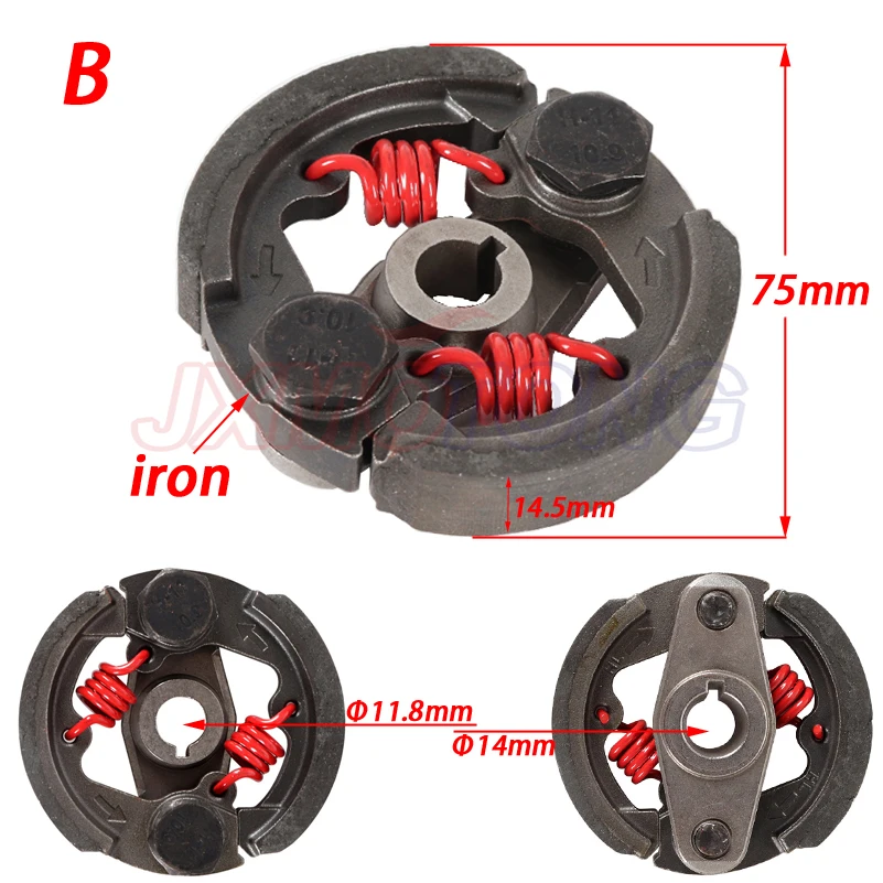 2 Stroke 47cc 49cc Aluminum or Iron Minimoto Centrifugal Clutch Alloy Mini Moto Dirt Bike Atv Quad 2 Shoe Spring 3 Shoe Spring