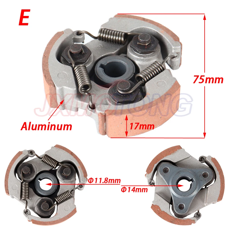 2 Stroke 47cc 49cc Aluminum or Iron Minimoto Centrifugal Clutch Alloy Mini Moto Dirt Bike Atv Quad 2 Shoe Spring 3 Shoe Spring
