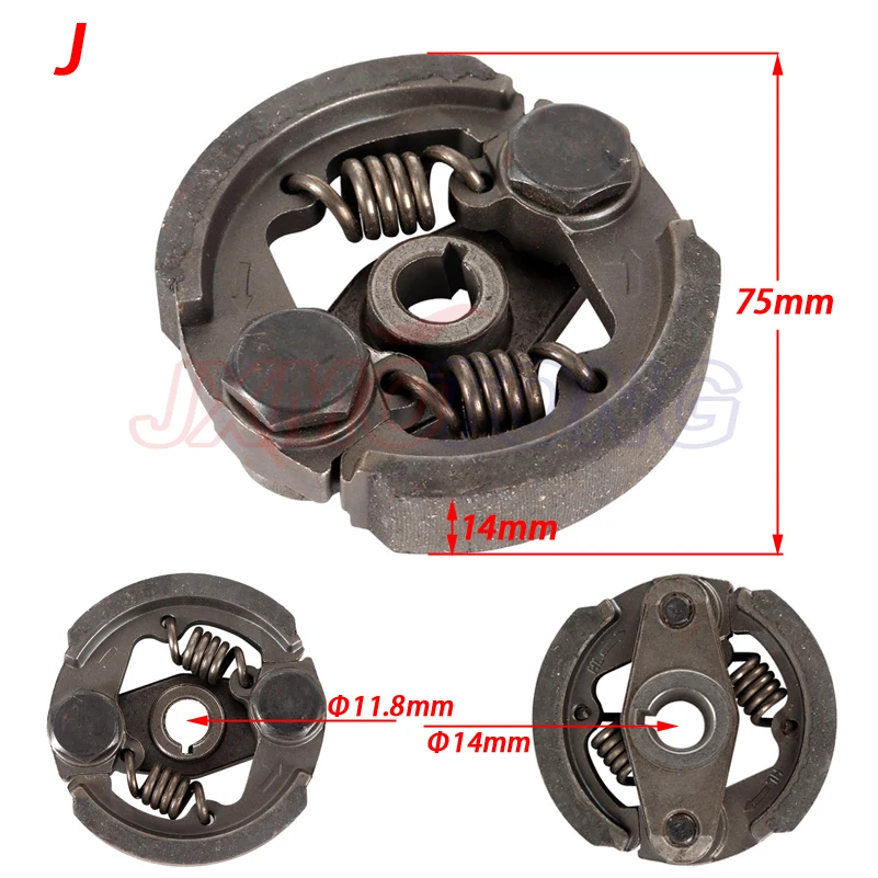 2 Stroke 47cc 49cc Aluminum or Iron Minimoto Centrifugal Clutch Alloy Mini Moto Dirt Bike Atv Quad 2 Shoe Spring 3 Shoe Spring