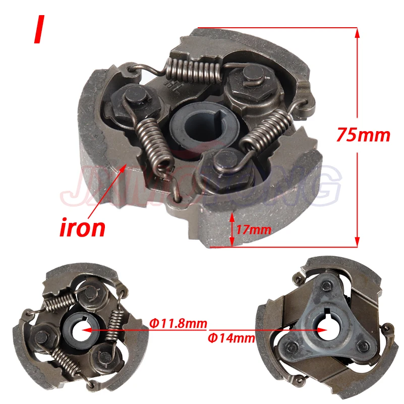 2 Stroke 47cc 49cc Aluminum or Iron Minimoto Centrifugal Clutch Alloy Mini Moto Dirt Bike Atv Quad 2 Shoe Spring 3 Shoe Spring