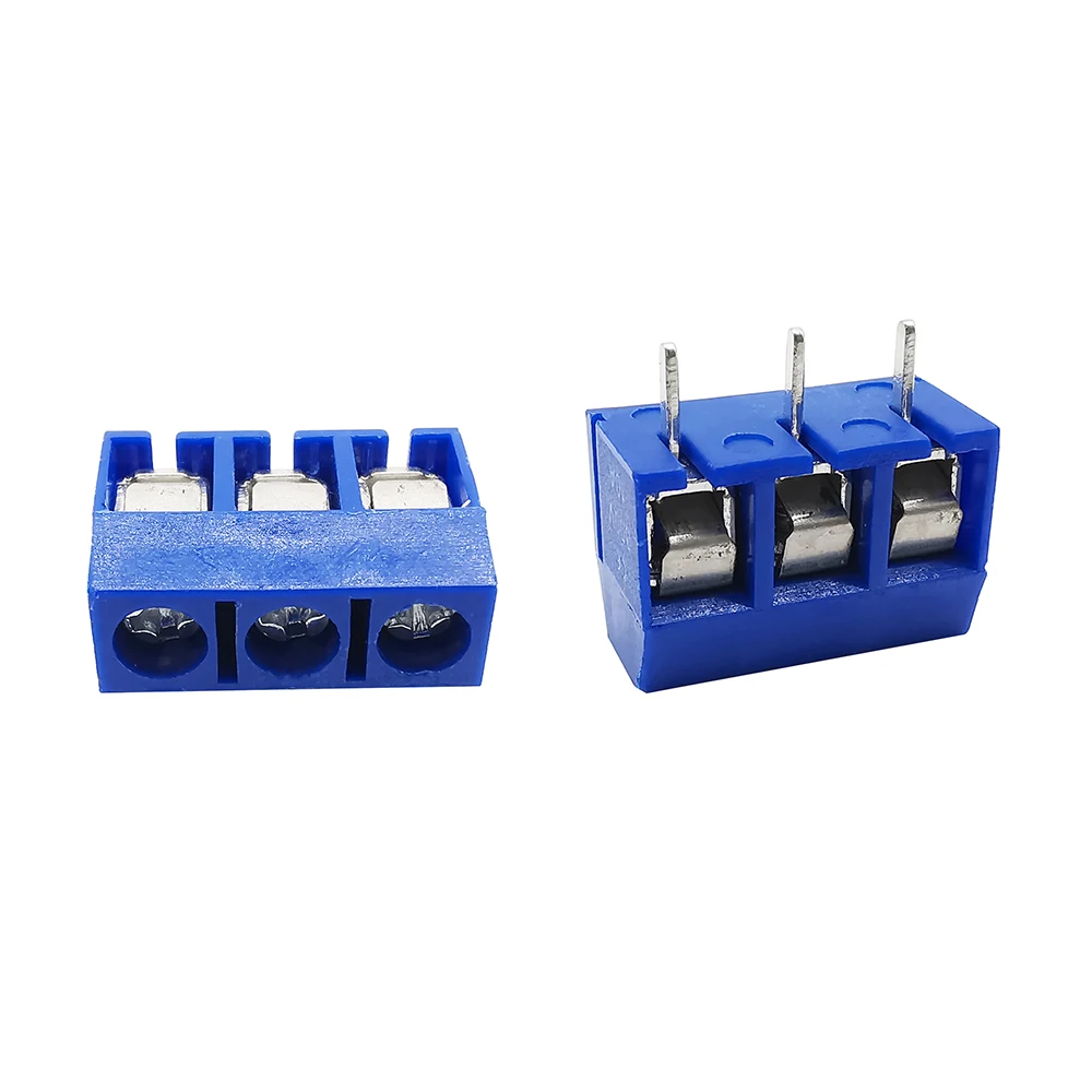 5-50Pcs KF301-2P KF301-3P 5mm PCB Screw Terminal Block KF301 2 Pin 3 Pin Wire Connector Straight Needle Blue