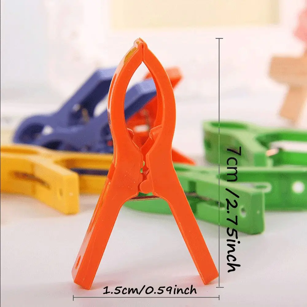 8ps/set Hanger Clips Large Plastic Windproof Beach Towel Clothes Pins Spring Clamp Clothespin Powerful Hot New Cheap Wholesale