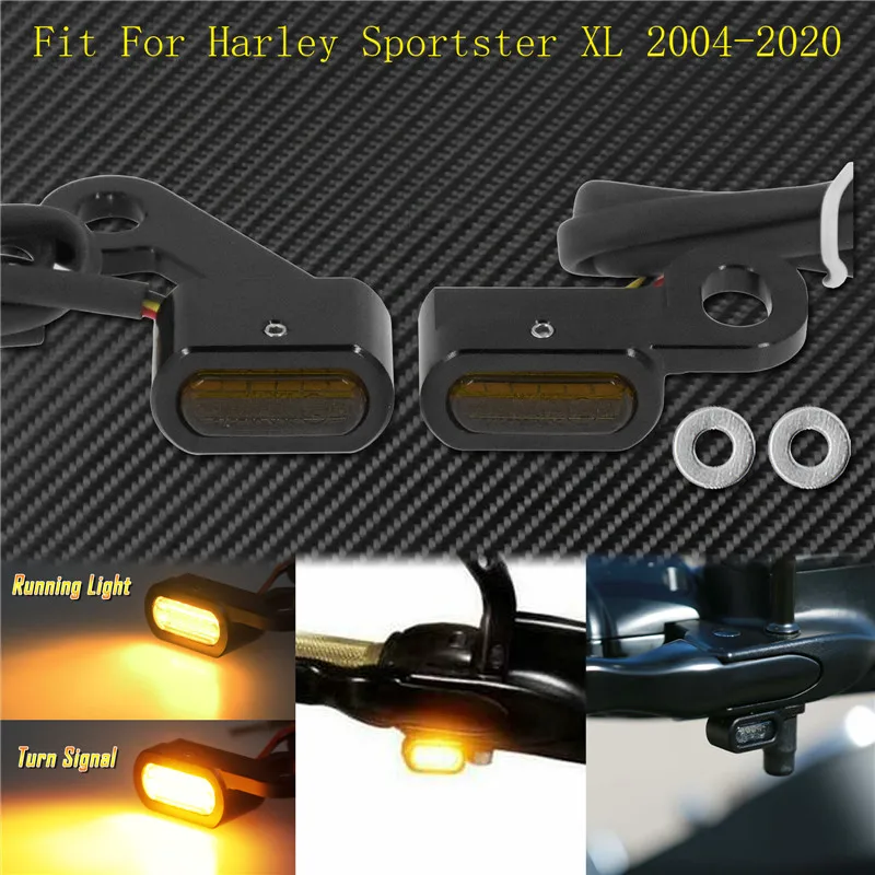 Motorcycle Mini LED E Mark Turn Signal Light Running Indicator Lamp For Harley Touring Street Road Glide Softail Sportster XL883