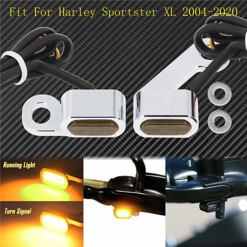 Motorcycle Mini LED E Mark Turn Signal Light Running Indicator Lamp For Harley Touring Street Road Glide Softail Sportster XL883