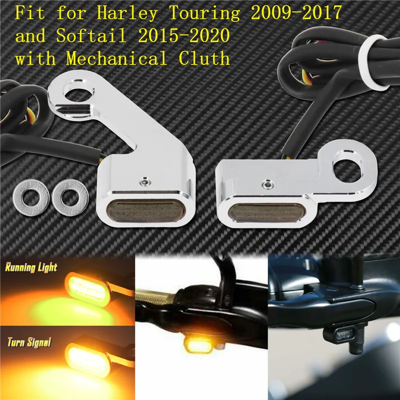 Motorcycle Mini LED E Mark Turn Signal Light Running Indicator Lamp For Harley Touring Street Road Glide Softail Sportster XL883