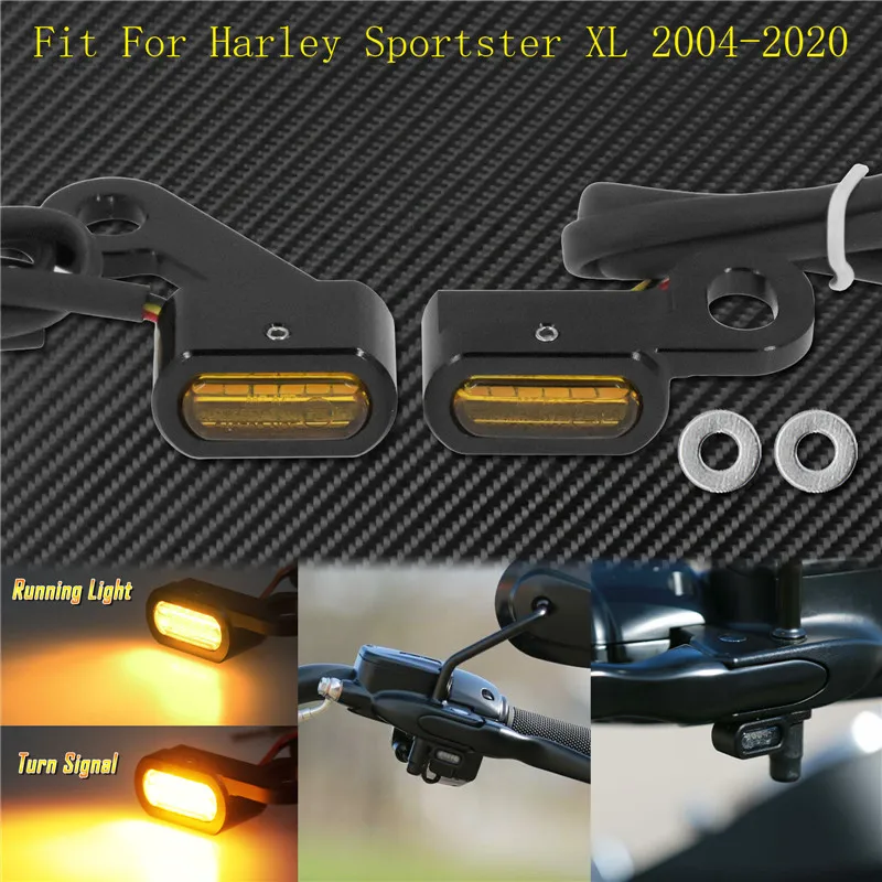 Motorcycle Mini LED E Mark Turn Signal Light Running Indicator Lamp For Harley Touring Street Road Glide Softail Sportster XL883