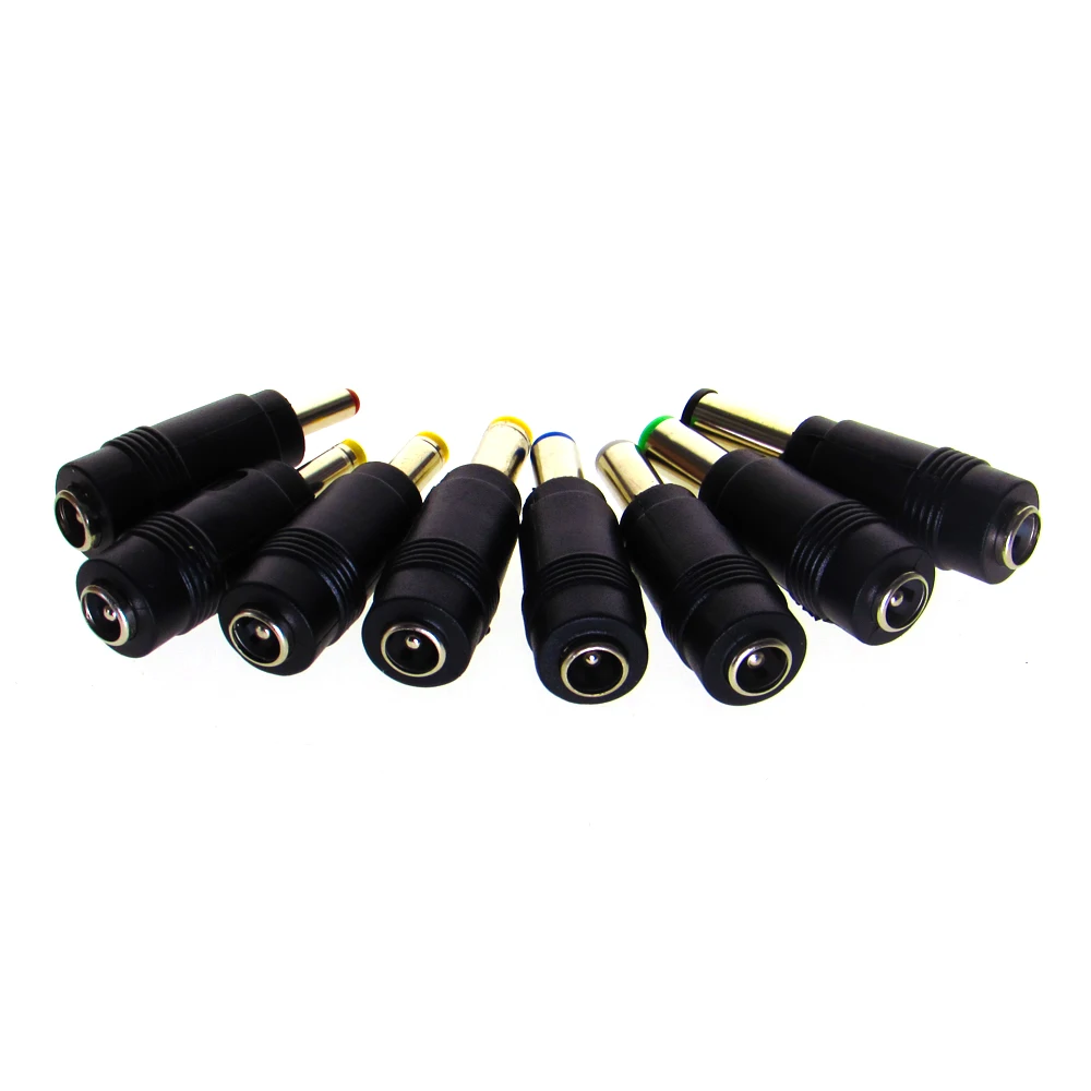8Pcs AC DC 5.5X 2.1 MM Female Jack Plug Adapter Connectors TO 8PCS Male Power Adaptor For 5V 12V 24V Power Adapter Supply