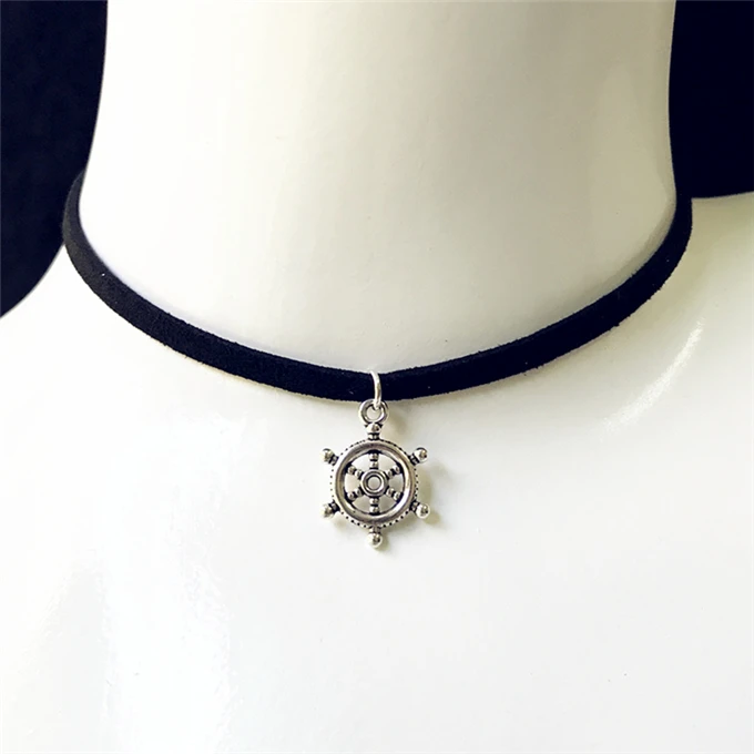 90's Inspired Gothic Lolita Punk Choker Necklace Black Velvet Suede Steampunk Torques Jewelry Statement Colar Christmas Gift
