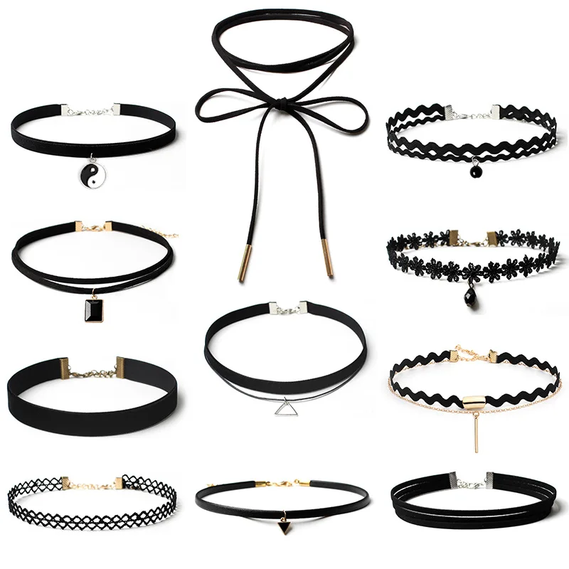 RscvonM Woman chokers Handmade Gothic Fashion Velvet Choker Necklace lace women's choker necklace jewelry accessories C347