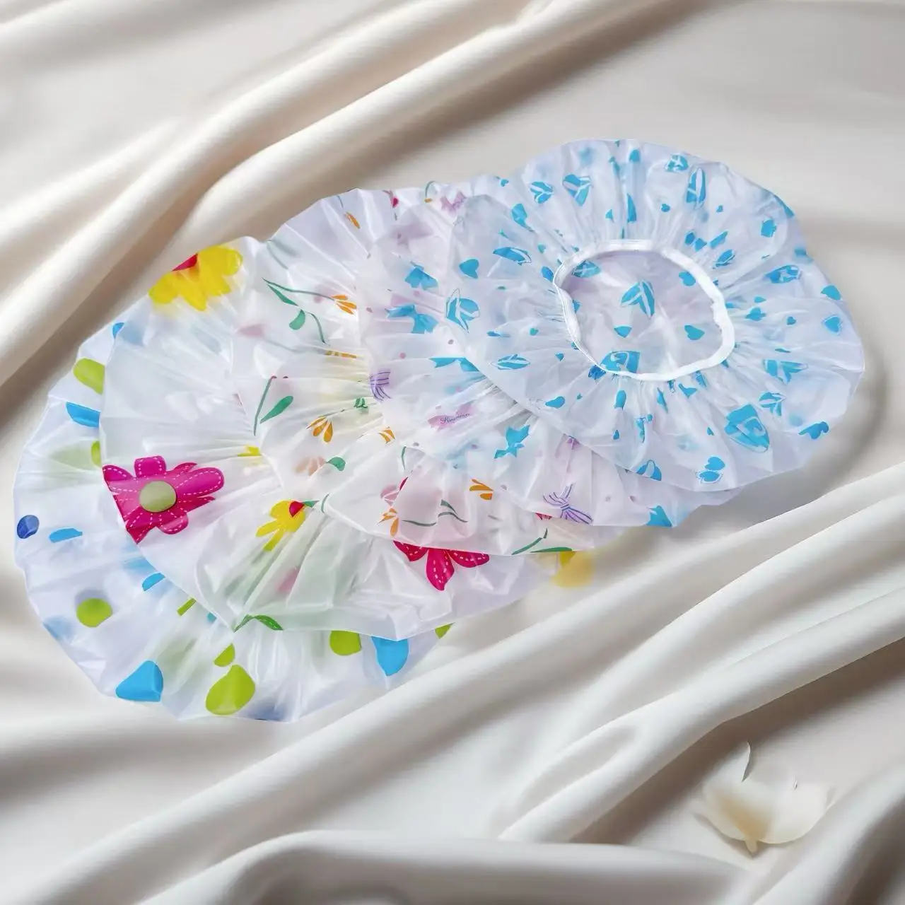 5pcs Waterproof Shower Cap WOMEN'S Household Bathing Anti-oil Smoke Hair Care Shower Cap Dry Hair Cap