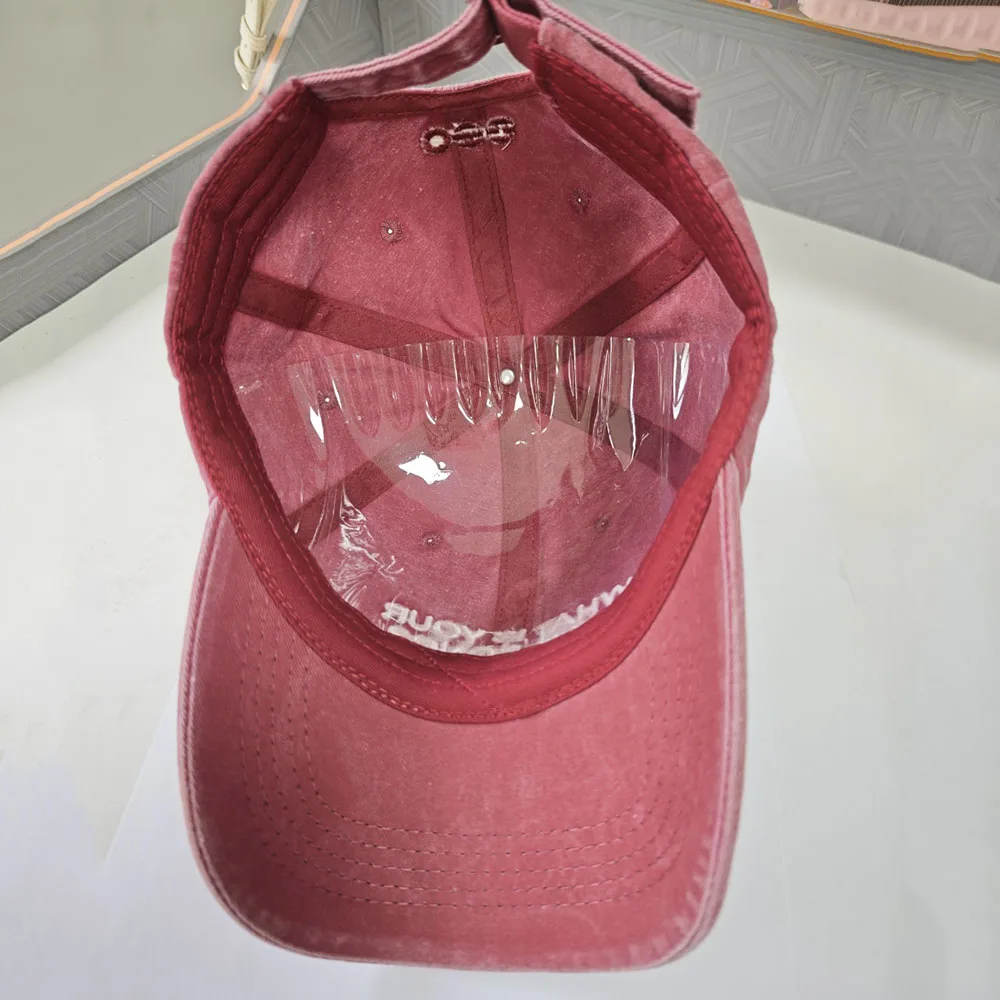Hot-selling 2 Styles Washed Cotton Baseball Cap With Printed Distressed Soft Top Denim Hat Vintage Hat For Men & Women