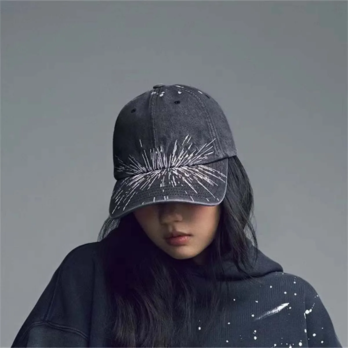 Hot-selling 2 Styles Washed Cotton Baseball Cap With Printed Distressed Soft Top Denim Hat Vintage Hat For Men & Women