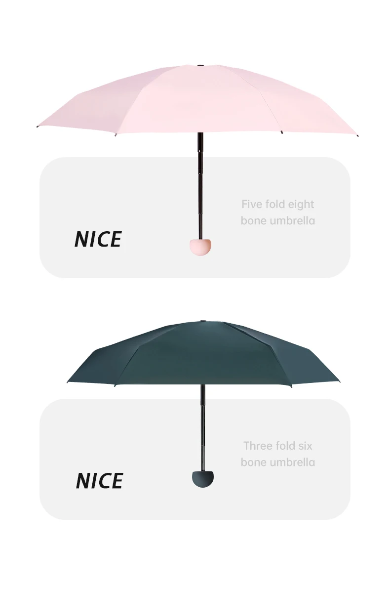 Ultralight And Compact Portable Capsule Umbrella UV Protection Umbrella Mini Five-fold Umbrella
