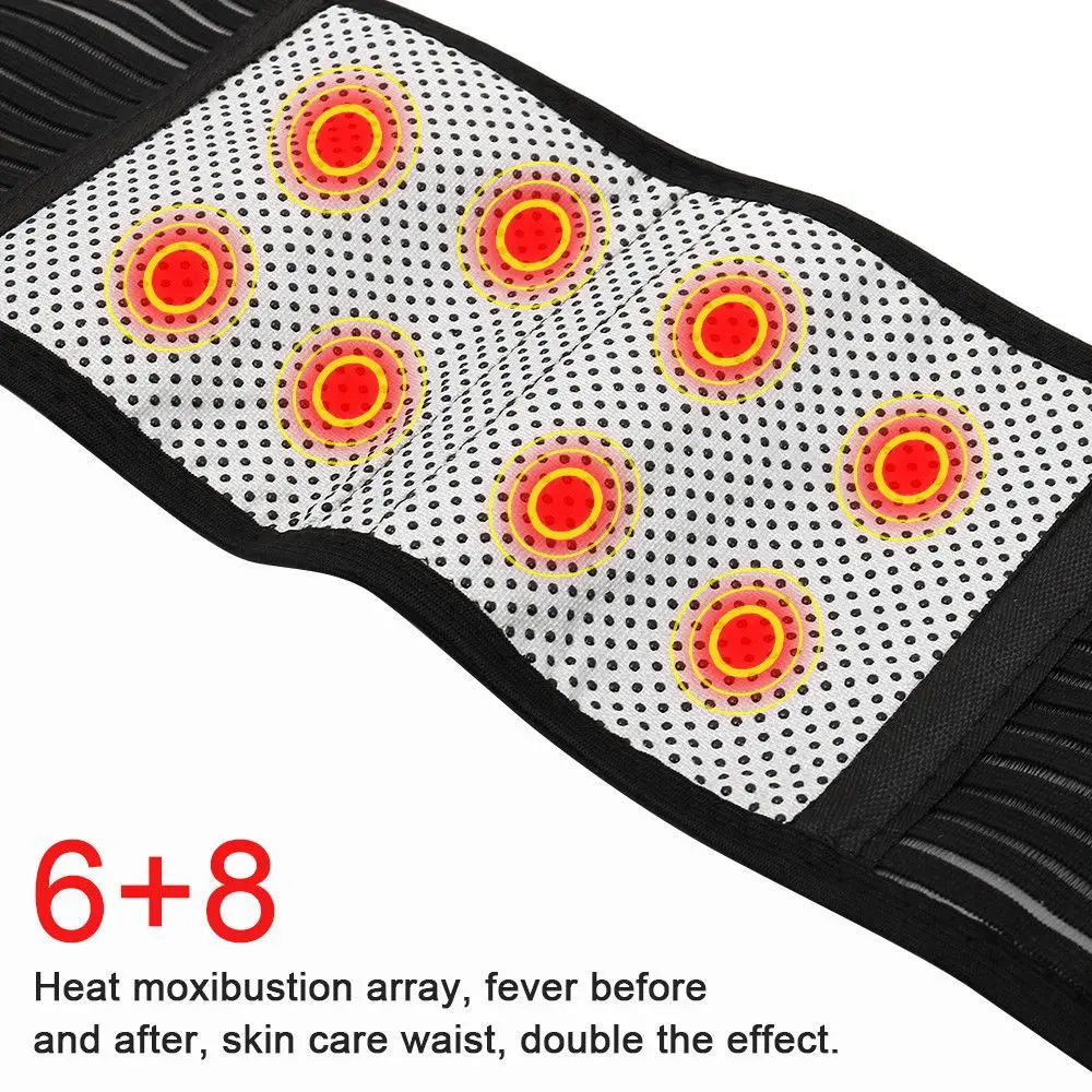Unisex Magnetic Back Support Belt Adjustable Heating Self Therapy Back Waist Support Belt Lumbar Brace Massage Band Health Care