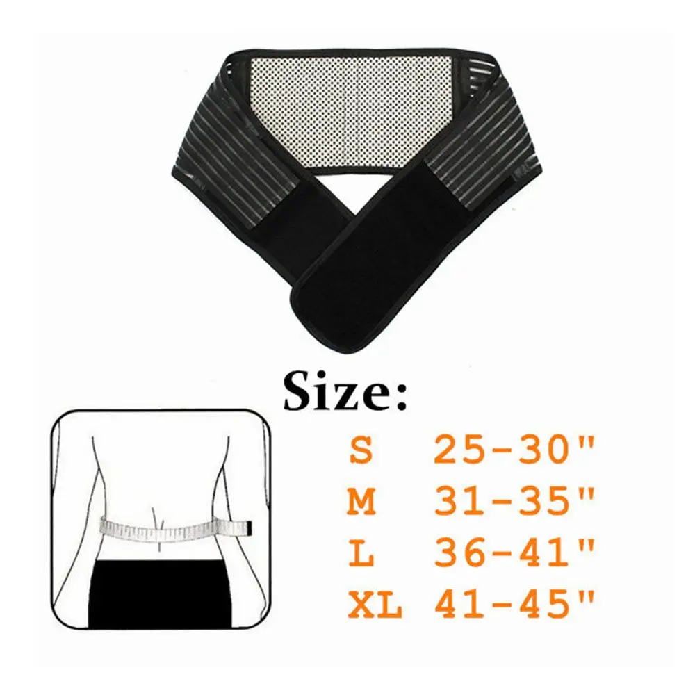Unisex Magnetic Back Support Belt Adjustable Heating Self Therapy Back Waist Support Belt Lumbar Brace Massage Band Health Care