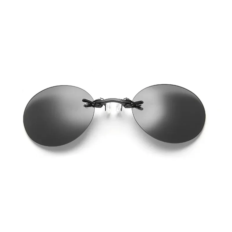 CRIXALIS Round Rimless Sunglasses Men Matrix Morpheus Men Classic Clamp Nose Glasses ​Mini Frameless Brand Design Glasses UV400