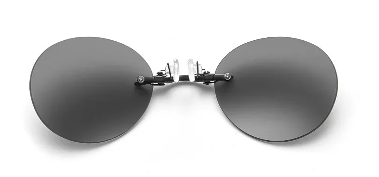 CRIXALIS Round Rimless Sunglasses Men Matrix Morpheus Men Classic Clamp Nose Glasses ​Mini Frameless Brand Design Glasses UV400