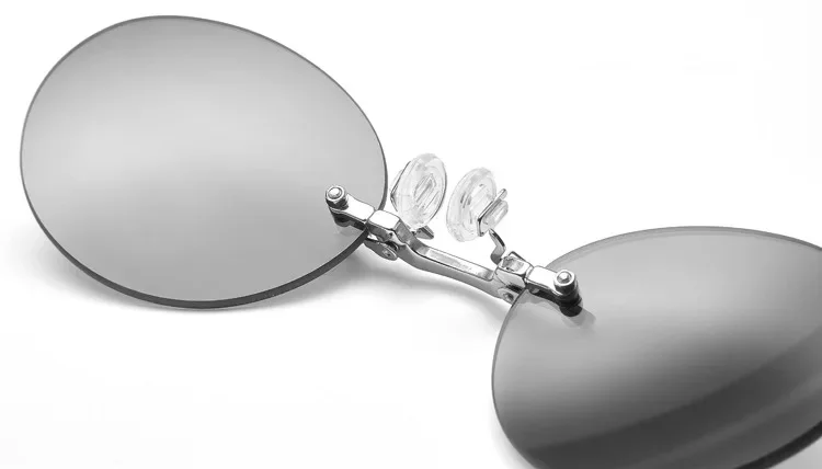 CRIXALIS Round Rimless Sunglasses Men Matrix Morpheus Men Classic Clamp Nose Glasses ​Mini Frameless Brand Design Glasses UV400