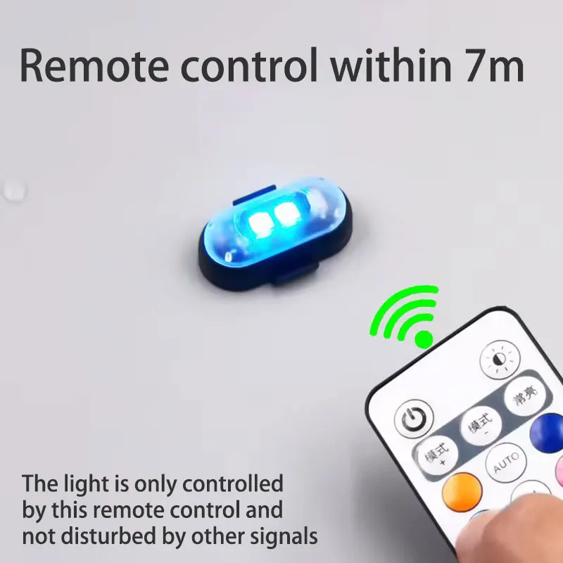 RGB Led Aircraft Strobe Light Remote Wireless Motorcycle Flash Light Warning Lights for Aircraft Airplane Helicopter Bike Car