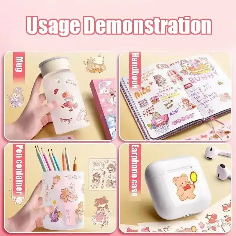 100/50/20/10 Pcs Kawaii Stickers PET Cartoon Scrapbooking Cute Sticker DIY Junk Journal Stickers Decoration Stationery Supplies