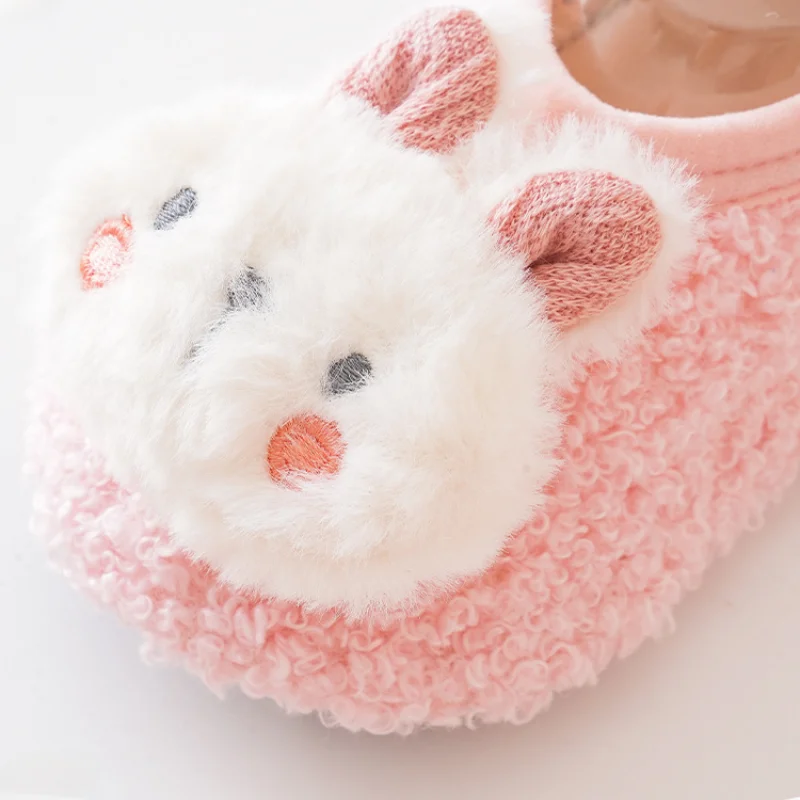 Cartoon Rabbit Baby Floor Socks Kids Plush Slippers Toddler Warm Shoes Children Soft Non-slip Prewalkers Indoor Home Slippers