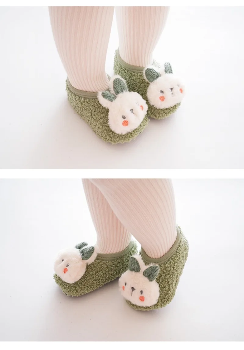 Cartoon Rabbit Baby Floor Socks Kids Plush Slippers Toddler Warm Shoes Children Soft Non-slip Prewalkers Indoor Home Slippers