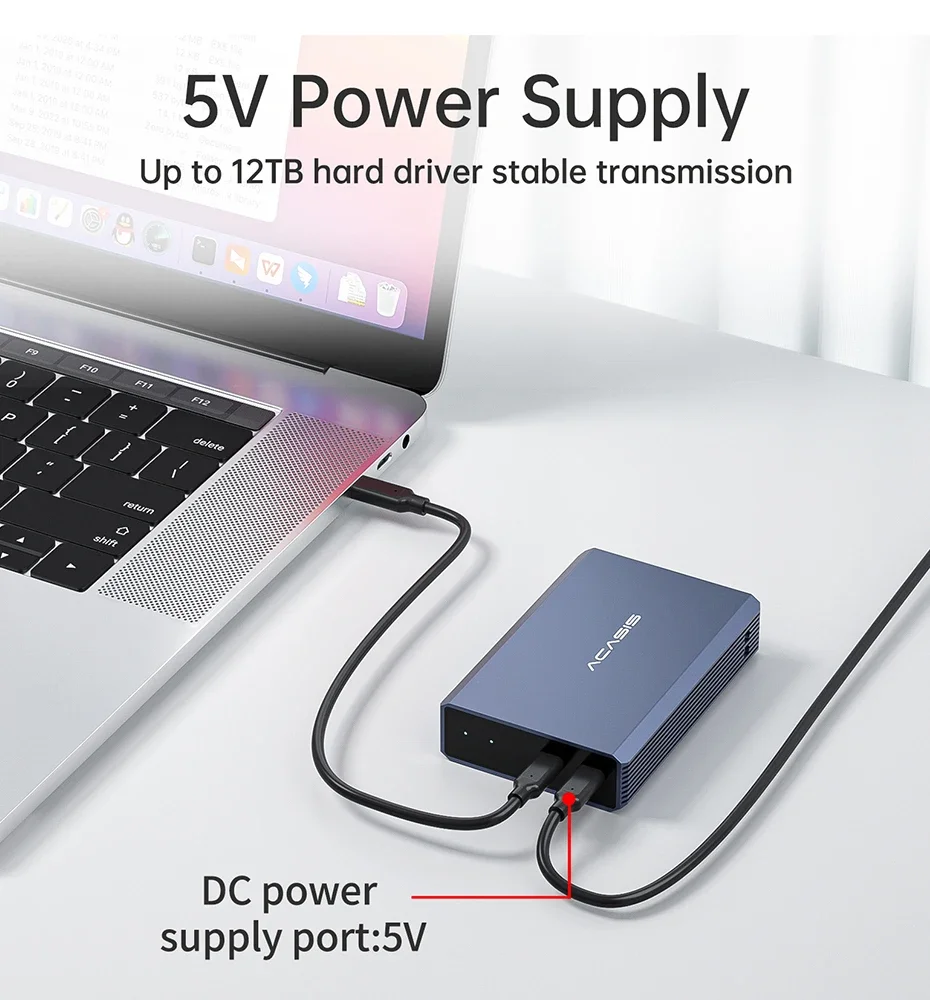 Acasis 2.5 Inch HDD Case Dual Bay External Hard Drive Enclosure Case HDD SSD Case RAID Array Type C 2.5" Disk Array Enclosure