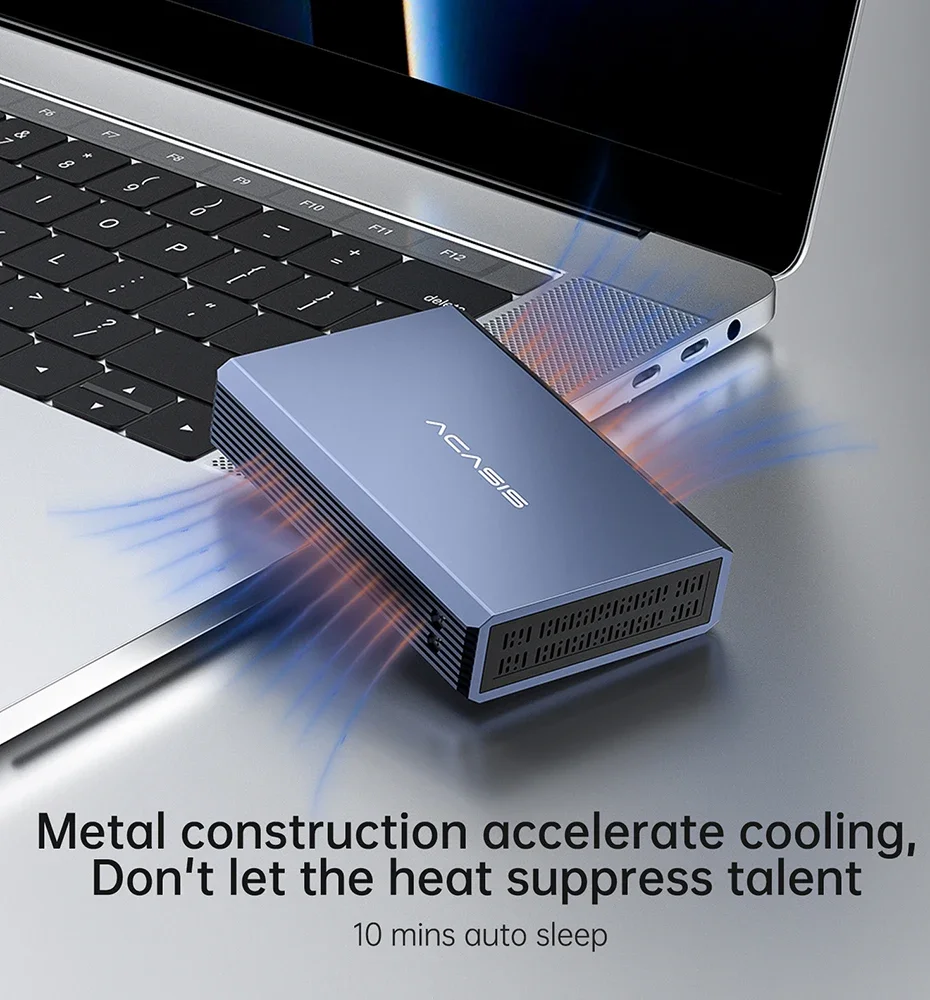 Acasis 2.5 Inch HDD Case Dual Bay External Hard Drive Enclosure Case HDD SSD Case RAID Array Type C 2.5" Disk Array Enclosure