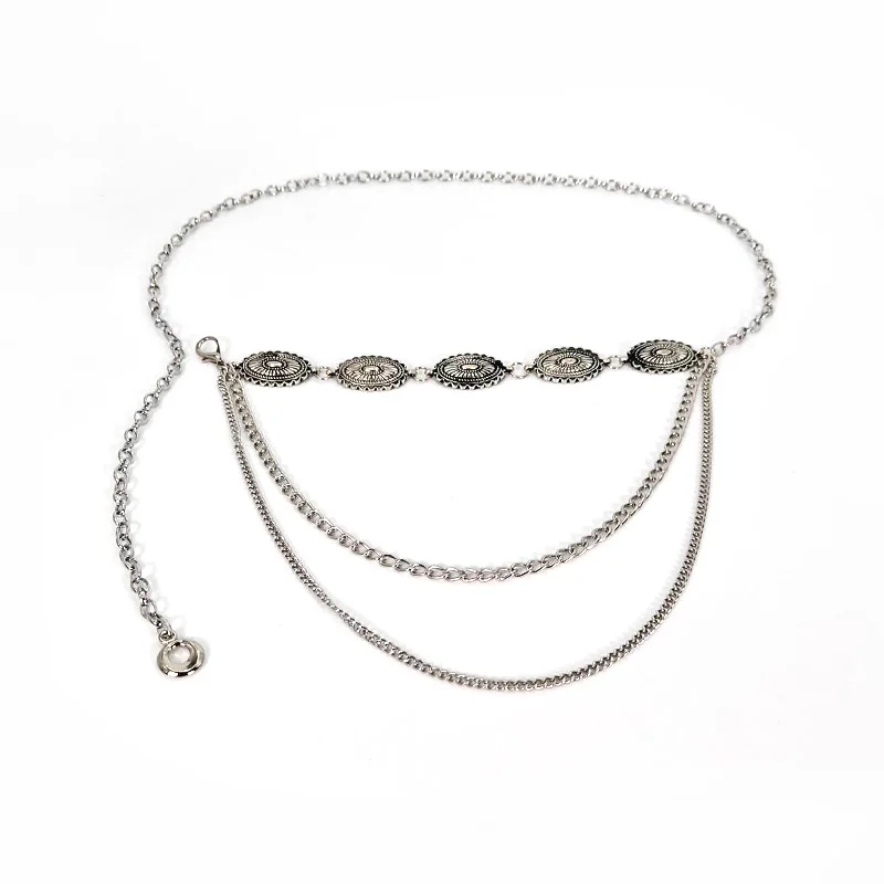 Ethnic style waist chain accessories Bohemian versatile belt women's dress high-end dress with waistband metal retro