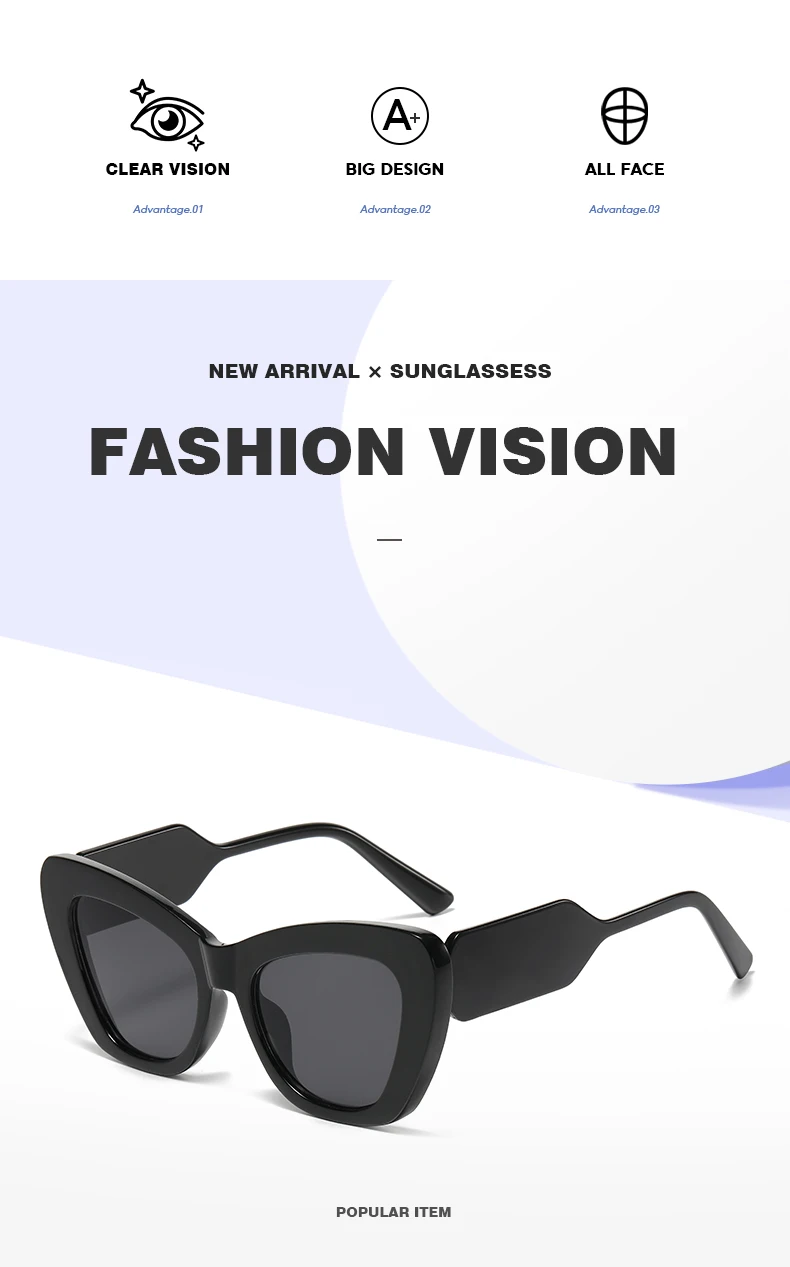 Personality Color Matching Fashion Cat-eye Sunglasses Retro Cross Border Gradient Candy Colored Sunglasses