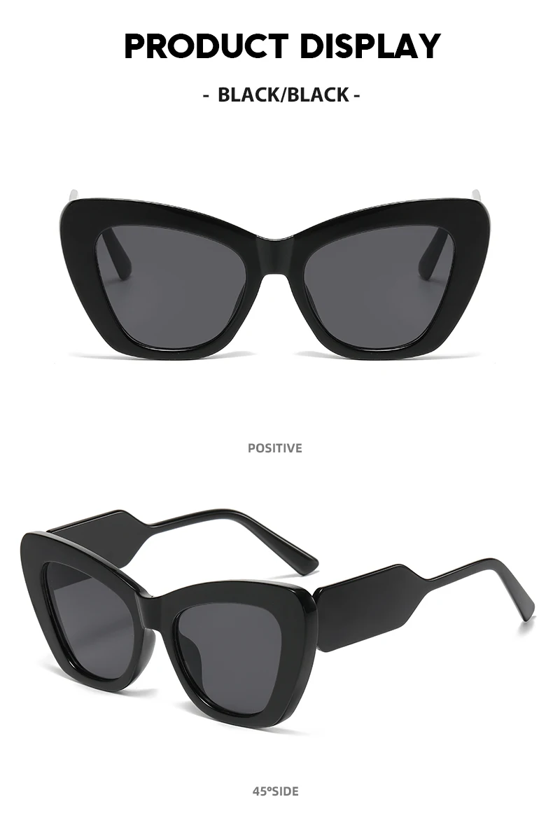 Personality Color Matching Fashion Cat-eye Sunglasses Retro Cross Border Gradient Candy Colored Sunglasses