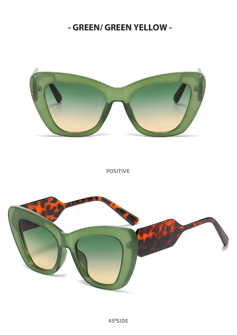 Personality Color Matching Fashion Cat-eye Sunglasses Retro Cross Border Gradient Candy Colored Sunglasses