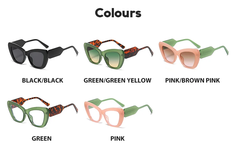 Personality Color Matching Fashion Cat-eye Sunglasses Retro Cross Border Gradient Candy Colored Sunglasses
