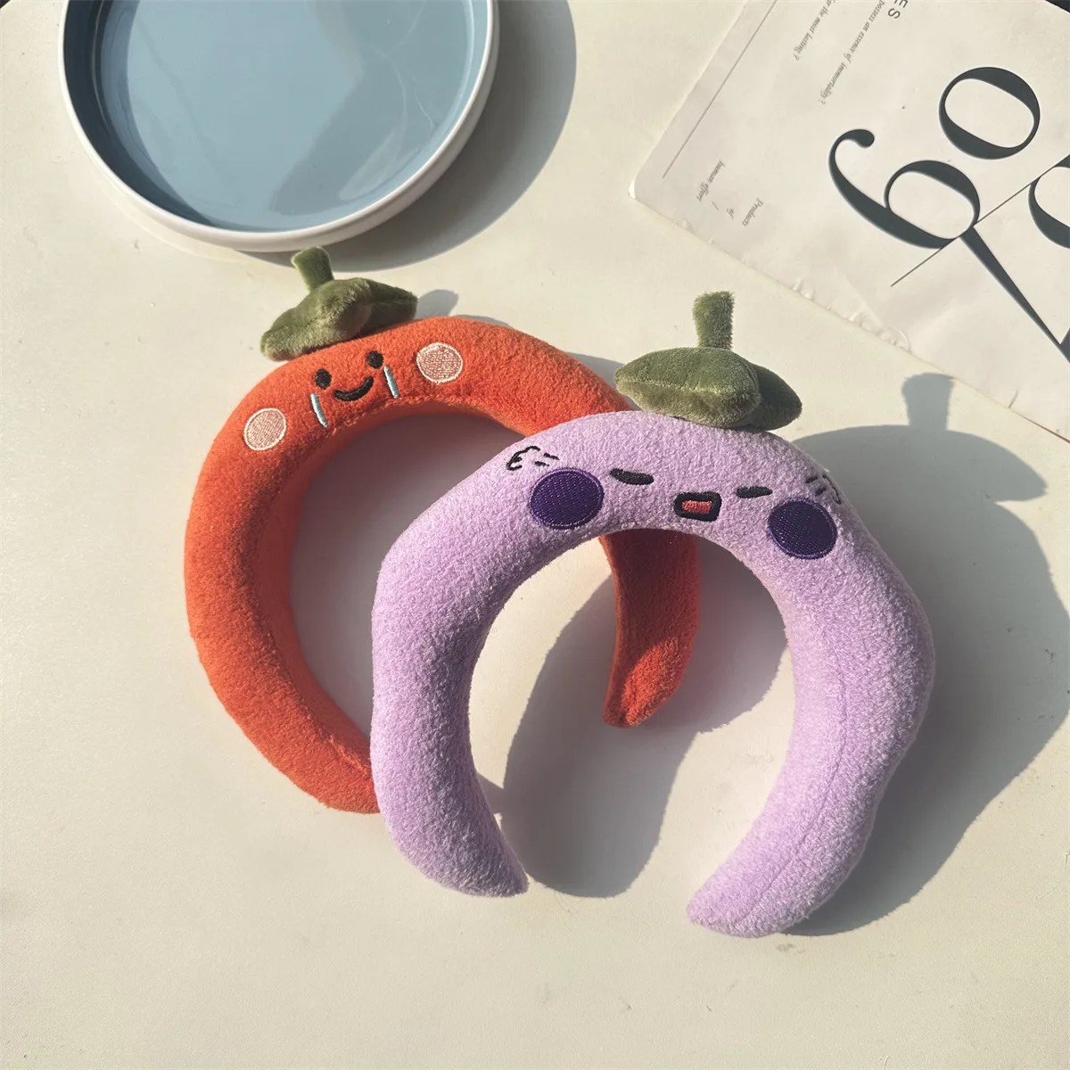 Kawaii Cute Fruit Face Wash Headband Accessories Home Cartoon Plush Sponge Makeup Headband Gift