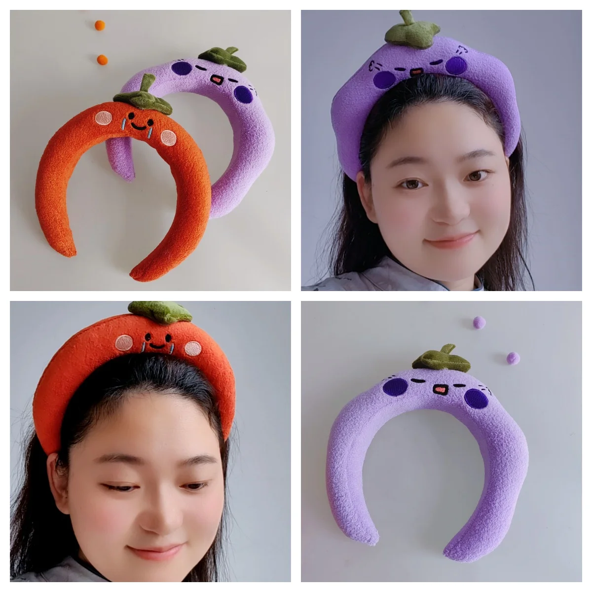 Kawaii Cute Fruit Face Wash Headband Accessories Home Cartoon Plush Sponge Makeup Headband Gift