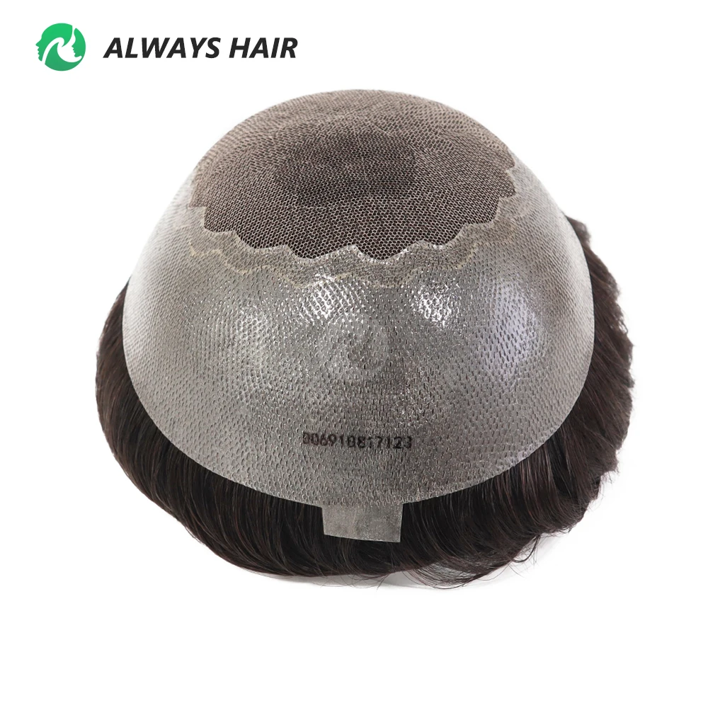 Alwayshair-DUAR Q6 Hair System Invisible Hairline Men Toupee Lace & PU Natural Indian Hair Prosthesis 130 Hair Patch for Man Wig