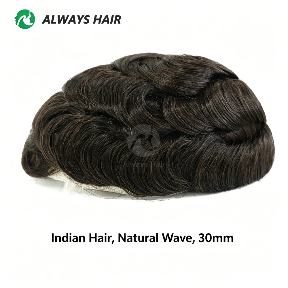 Alwayshair-DUAR Q6 Hair System Invisible Hairline Men Toupee Lace & PU Natural Indian Hair Prosthesis 130 Hair Patch for Man Wig