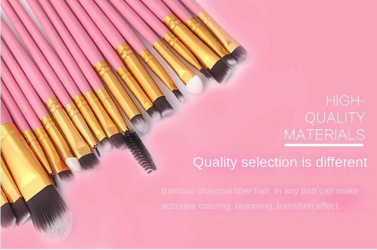 20pcs Eye Brush Complete Eyeshadow Brush Beauty Tool Neutral Logo Free Eyeliner Brush